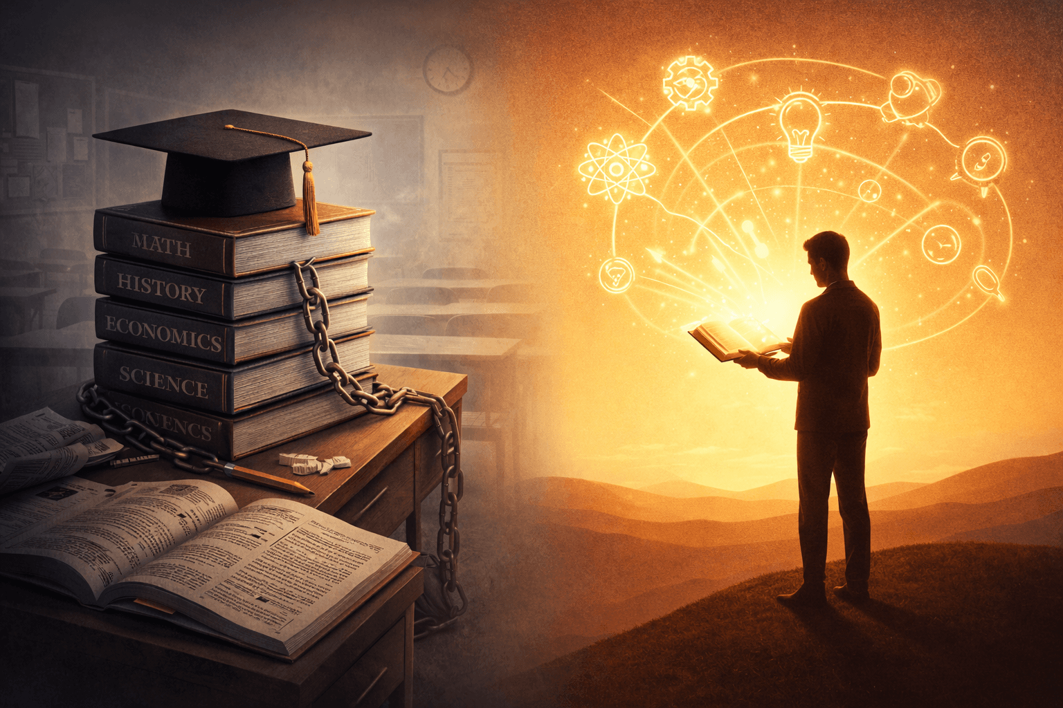 Unlearning Education, Relearning Knowledge